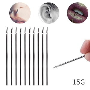 tc 100pcs tattoo piercing needle with body ear navel nipple for piercing supplies 15g
