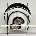 Tears Crafts Marble Chakla/Rolling Board and Wooden Belan/Rolling Pin Without Stand Printed Design Black Texture