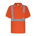 TCCFCCT Hi Vis Shirts for Men Construction Work, Hi Vis Shirts for Men Reflective, Safety Polo Shirt for Men Night Working, Quick Drying, PLD-Orange-5XL