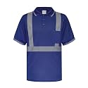 TCCFCCT Hi Vis Shirts for Men Construction Work, Hi Vis Shirts for Men Reflective, Safety Polo Shirt for Men Night Working, Quick Drying, PLD-Blue-5XL