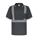 TCCFCCT Safety Polo Shirt for Men, Class 2 High Visibility Shirts for Men Construction Work, Hi Vis Shirts for Men Reflective, Night Working, Quick Drying, PLD-Dark Grey-3XL