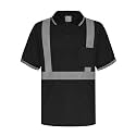 TCCFCCT Safety Polo Shirt for Men, Hi Vis Shirts for Men Construction Work, Hi Vis Shirts for Men Reflective, Night Working, Quick Drying, PLD-Black-S