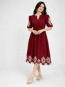 tckty Women Embroidered Embellished Floral Print Straight