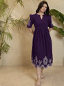 tckty Women Maxi Purple MidiCalf Length Dress