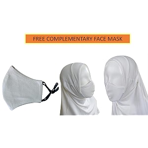 one piece premium girls slip on instant hijab - jersey hijab age 10-16 yrs with complimentary facemask