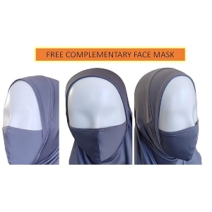 one piece premium girls slip on instant hijab - jersey hijab age 10-16 yrs with complimentary facemask