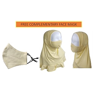 one piece premium girls slip on instant hijab - jersey hijab age 10-16 yrs with complimentary facemask