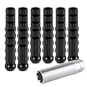 14mmx1.5 Wheel Lug Nuts, 32pcs Black Lug Nut, Conical/Cone Bulge Seat, Closed End Lug Nuts with 1 Socket Keys Compatible with Ford Chevy GMC Cadillac Lincon F150 and More