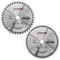 TCT Circular Saw Blades 185mm x 40 and 80 Teeth x 20mm Bore (16mm Bushing) Fits Evolution Bosch etc (Pack of 2)