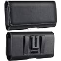 TDG Leather Pouch Holster Belt Clip Case_00 (Black, 7.0)