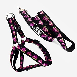 tdit xdc supergirl step-in easy walk dog harness with leash size medium