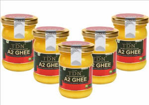 tdn a2 bilona gheeorganic desi cow gheea2 gheea2 cow gheebilona cow gheea2 desi ghee glass bottle 120 ml pack of 5