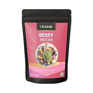 te-a-me berry matcha tea powder 50g 33 servings  no artificial sweeteners  premium grade  flavoured matcha