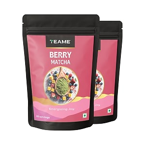 te-a-me berry matcha tea powder 100g 66 servings  tasty amp delicious  no artificial sweeteners  premium grade  flavoured matcha