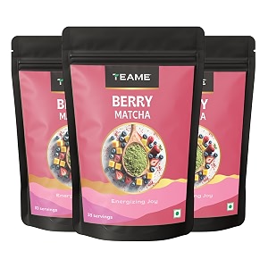 te-a-me berry matcha tea powder 150g 99 servings  tasty macha  no artificial sweeteners  premium grade  flavoured matcha