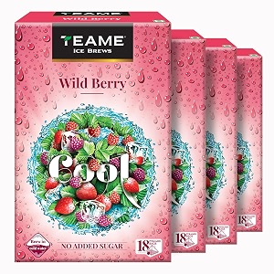 te-a-me wild berry iced tea bags 72 pyramid sachets 18 x 4  sugar-free berry cold brew tea  pack of 4