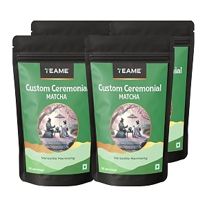 te-a-me custom ceremonial matcha 200g 4 x 50g  japanese matcha green tea powder  premium authentic grade  100 pure superfood  132 servings  rich in natural antioxidants  ideal for latte smoothies amp recipes  pack of 4