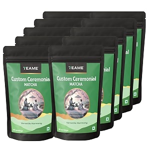 te-a-me custom ceremonial matcha tea powder 500g 10 x 50g  premium grade japanese style blend  100 pure amp authentic  330 servings  antioxidant rich superfood  pack of 10