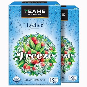 te-a-me lychee iced tea bags 36 pyramid sachets 18 x 2  sugar-free lychee cold brew tea  pack of 2