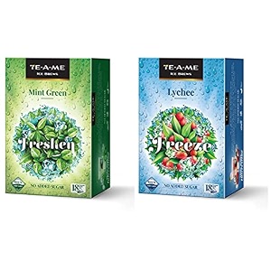 te-a-me ice brews cold brew ice infusion lychee 18 pyramid infusion bags - ice brews cold brew ice tea green mint 18 pyramid bags