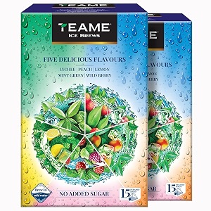 te-a-me assorted iced tea bags 30 pyramid sachets 15 x 2  sugar-free cold brew collection  pack of 2
