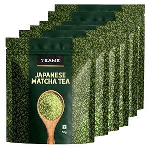 te-a-me premium japanese matcha tea 300g 6 x 50g  premium grade green tea powder  100 pure authentic superfood  rich in antioxidants  198 servings  for latte smoothies baking amp daily wellness  pack of 6