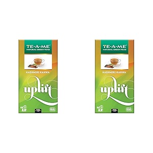 te-a-me kashmiri kahwa green tea bags - 25 pieces pack of 2