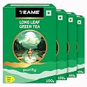 TE-A-ME Long Leaf Green Tea, 400g (4 x 100g) | Premium Loose Leaf | Natural Antioxidants | Pack of 4