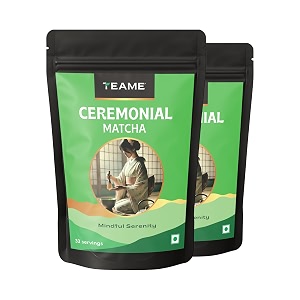 te-a-me matcha tea powder - ceremonial grade pack of 2  ceremonial matcha 100g 50g x 2