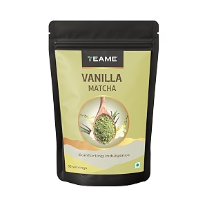 te-a-me vanilla matcha tea powder - 50g 33 servings  make delicious flavoured matcha vanilla latte  100 natural