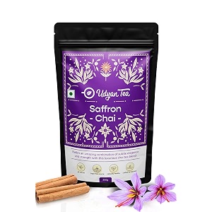 udyan tea saffron chai  traditional indian spice chai latte  premium whole leaf ctc tea with saffron amp natural spices  250g
