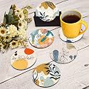 Tea Coasters Set of 6, Beautiful Design with Stand for Tea Cups, Coffee Mugs, and Glasses, Ideal for Diwali Gifting (Jungle Safari)