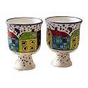 Tea Coffee Mug | Premium Ceramic Coffee Cup with Evil Eye Design | Stylish Beverage Mug for Tea, Coffee, Milk, Home Office Gifting (Set of 2, Ice Cream Cup)