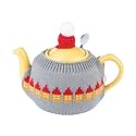 Knitted Teapot Cozy, 2-Piece Split Design with Button Fastening, Acrylic Insulated Teapot Cover for 2 Cup 15-20 oz Teapots, British Style Decorative Tea Warmer, 9 Patterns Available，GREY HOUSE