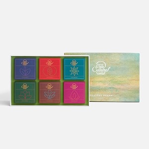 tea culture of the world healthy brews  premium whole leaf diwali gift box  6 tea flavors 25g loose whole leaf tea gift set  green gift box