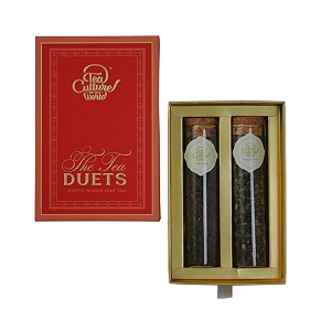 tea culture of the world duet gift set  moroccan mint amp whole leaf green tea  2 glass tubes 34g 17 servings