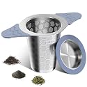 Tea Infuser for Loose Leaf Tea,Stainless Steel Tea Infuser with Heat Proof Silicone Handles,Extra Fine Mesh Tea Strainers Filter Fine Tea Leaves Effectively,Fits TeaPots/Mugs