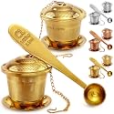 Tea Infuser Set of 2 with Tea Scoop & Drip Trays, Loose Leaf Tea Strainer