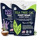 Tea Tree & Soothing Lavender Epsom Salt Foot Soak Combo Promotes Calmness