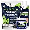 Tea Tree Callus Remover Gel & Foot Soak, Foot Cream for Dry Cracked Feet