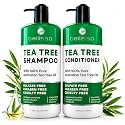 Tea Tree Shampoo and Conditioner Set – with 100% Pure Australian Tea Tree Oil - Anti Dandruff Sulfate and Paraben Free - Dry Scalp Treatment with Keratin, Vitamin B5, Collagen for Women and Men