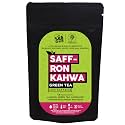 The Tea Trove - Kashmiri Kahwa Green Saffron Tea (50 G Serves 25 cups) with almonds, Cardamom, Cinnamon, rose petals for digestion, immunity &amp; detox | Steep as Hot kahwa kashmiri tea or Iced kahwa tea