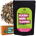 The Tea Trove - Organic Kashmiri Kahwa Green Tea with Loose Tea Filter for Cholesterol &amp; Weight Loss | Green Tea Detox | Steep as Hot Kashmiri Pink Tea or Iced | Medium Caffeine (50 Gm, 25 Cups)