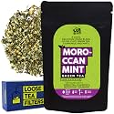 The Tea Trove Organic Moroccan Mint Green Tea with Chamomile, Spearmint, Peppermint and with Loose Tea Filter for Healthy BP, Digestion, Immunity (50 Gm, 31 Cups)