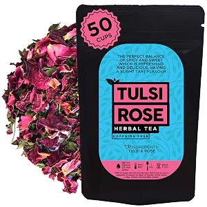 the tea trove organic tulsi rose tea chai for stress relief50 gm50 cups
