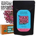 The Tea Trove Organic Tulsi Rose Tea, Chai with Loose Tea Filter for Stress Relief(50 Gm,50 Cups)