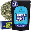 The Tea Trove Spearmint Tea Loose Leaf with Loose Tea Filter Help Cure Hormonal Acne Facial Hair Due to PCOS | Steep as Hot Spearmint Herbal Tea or Iced PCOS Tea | Caffeine Free (25 Gm, 25 Cups)