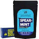 The Tea Trove Spearmint Tea Loose Leaf with Loose Tea Filter Help Cure Hormonal Acne Facial Hair Due to PCOS | Steep as Hot Spearmint Herbal Tea or Iced PCOS Tea | Caffeine Free (50 Gm, 50 Cups)