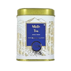 darjeeling white tea - silver needles tea  the purest indulgence grade- sftgfop1  30 gms loose tea long leaves  rich in antioxidants