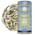 Teabloom Organic White Silver Needle Loose Leaf Tea, Rare USDA Certified Organic & Kosher White Tea With Delicate Honeysuckle Notes, 2.12 oz/60 g Canister Makes 35-50 Cups